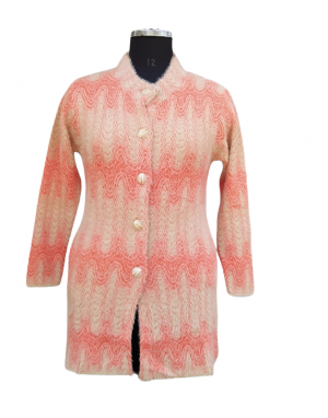 Women Long coat Peach designer long coat